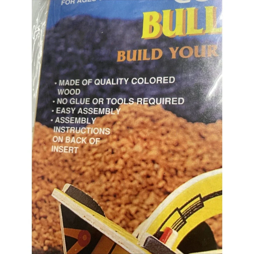 Four Star Colorful Bulldozer Wooden Model Kit No Glue/Tools Required‎ Ages 6+